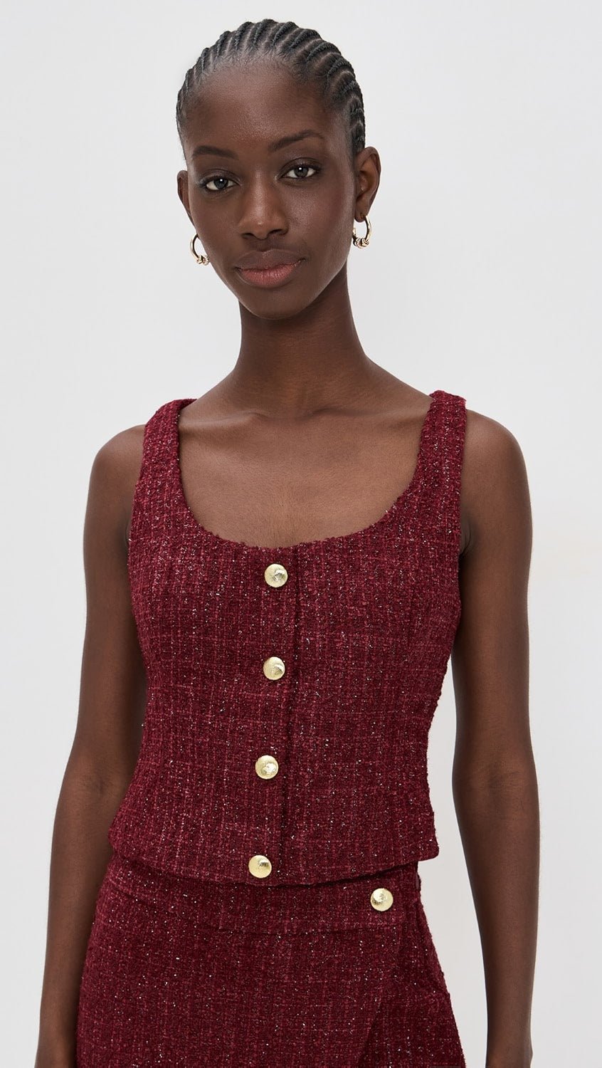 The ‘Kim Tweed Scoop Neck Top’