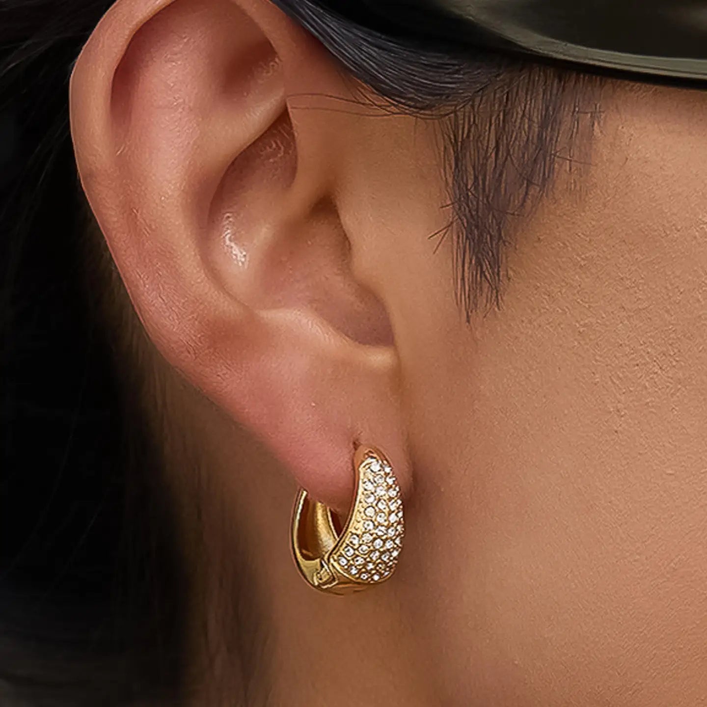 The ‘Aurven Crystal Teardrop Hoop’