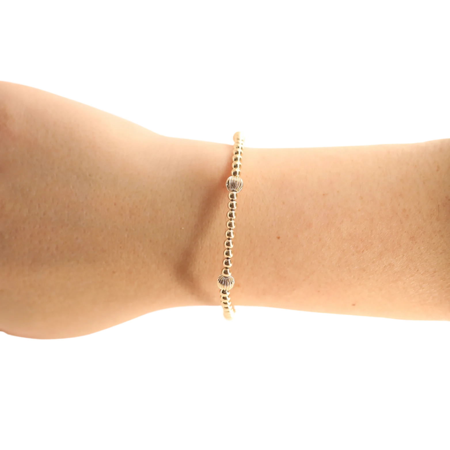 Beaded Blonde ‘Claire Fluted Gold Bracelet’