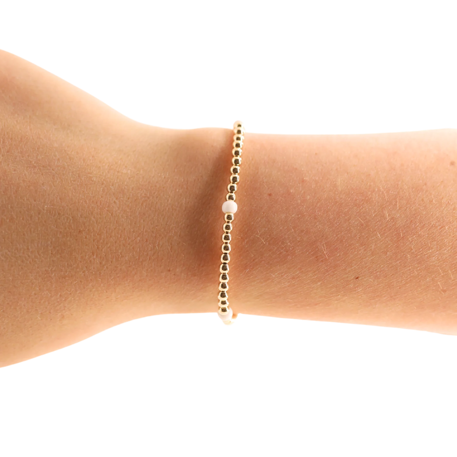 Beaded Blondes ‘White Poppi Bracelet’