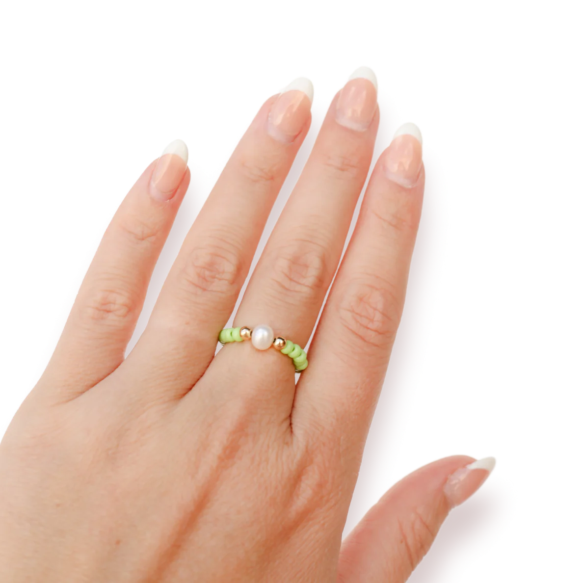 Beaded Blondes ‘Pastel Green Ring’