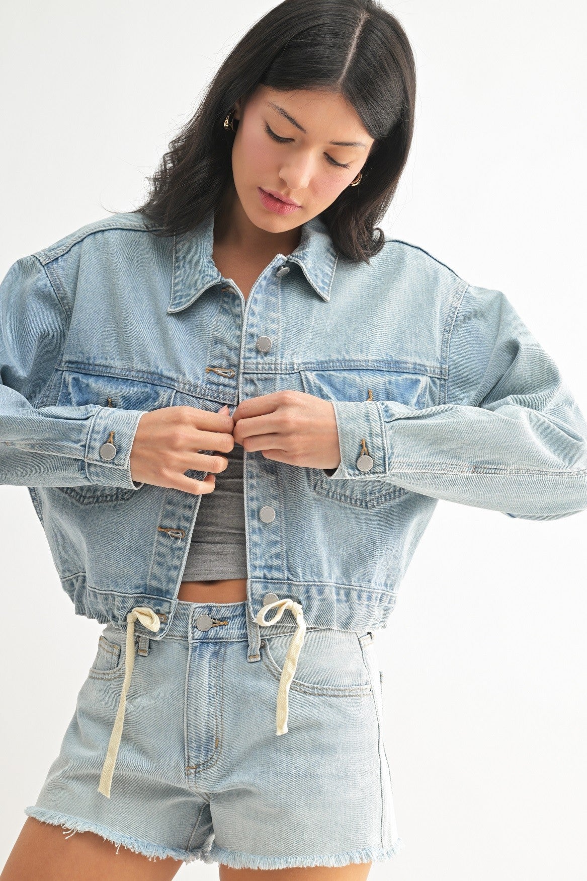 The ‘Tied Waist Denim Crop Jacket’