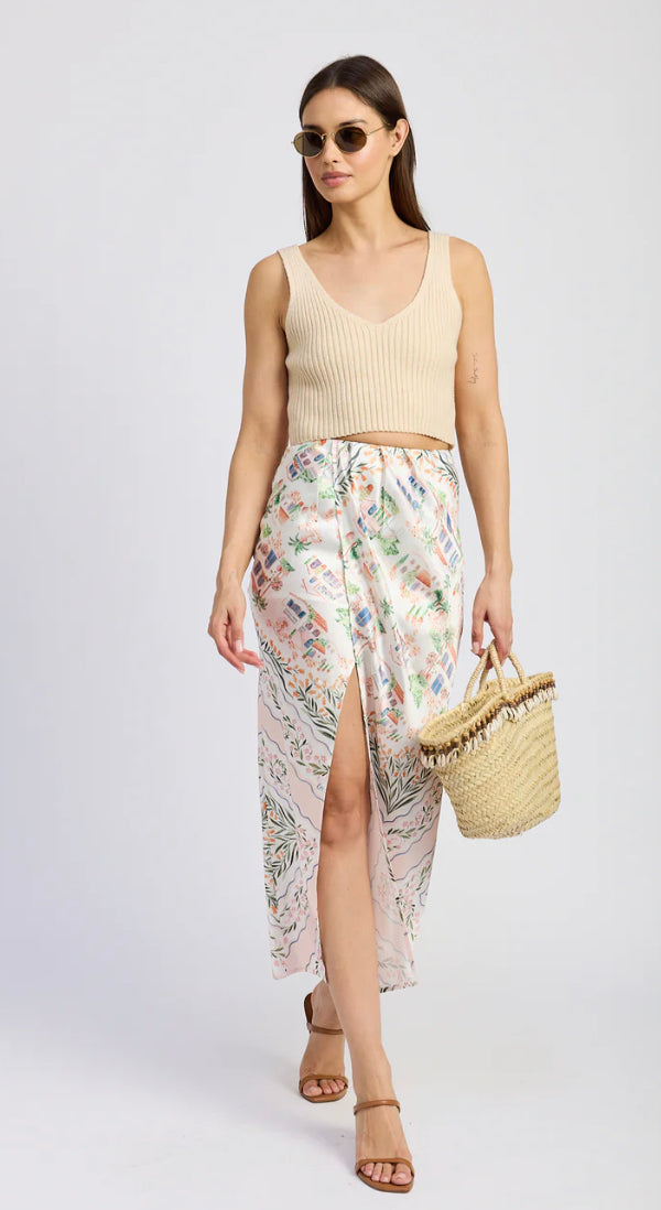 En Saison ‘Alaia Satin Maxi Skirt’