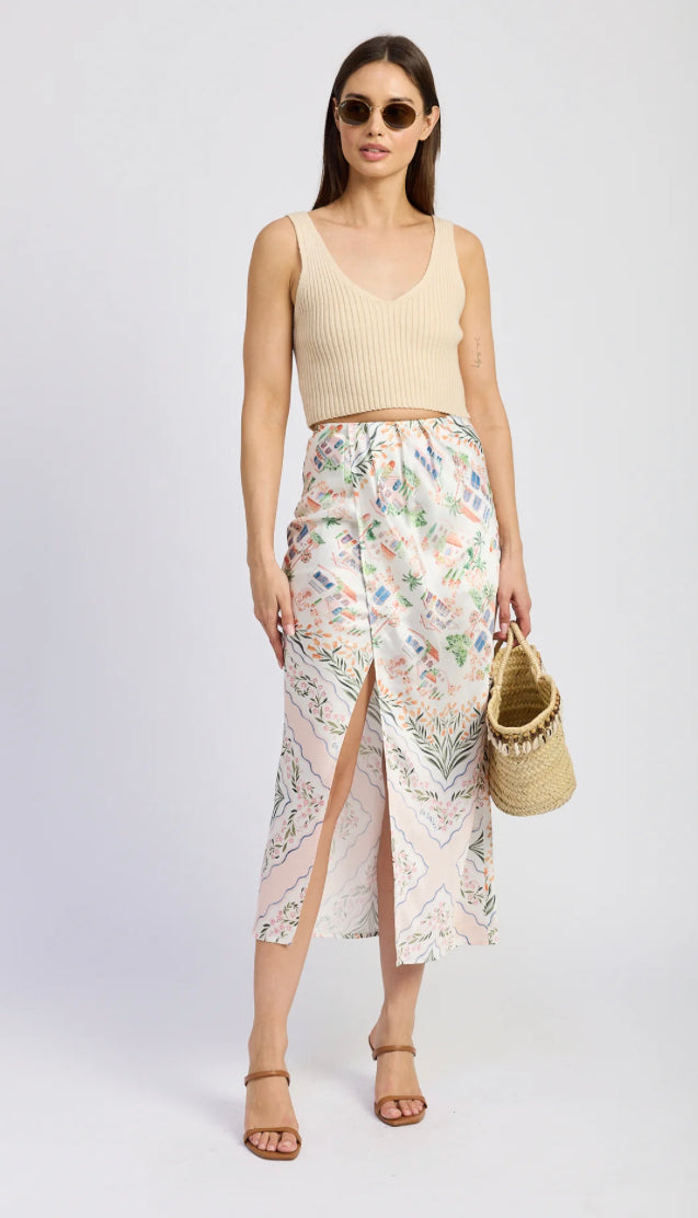 En Saison ‘Alaia Satin Maxi Skirt’
