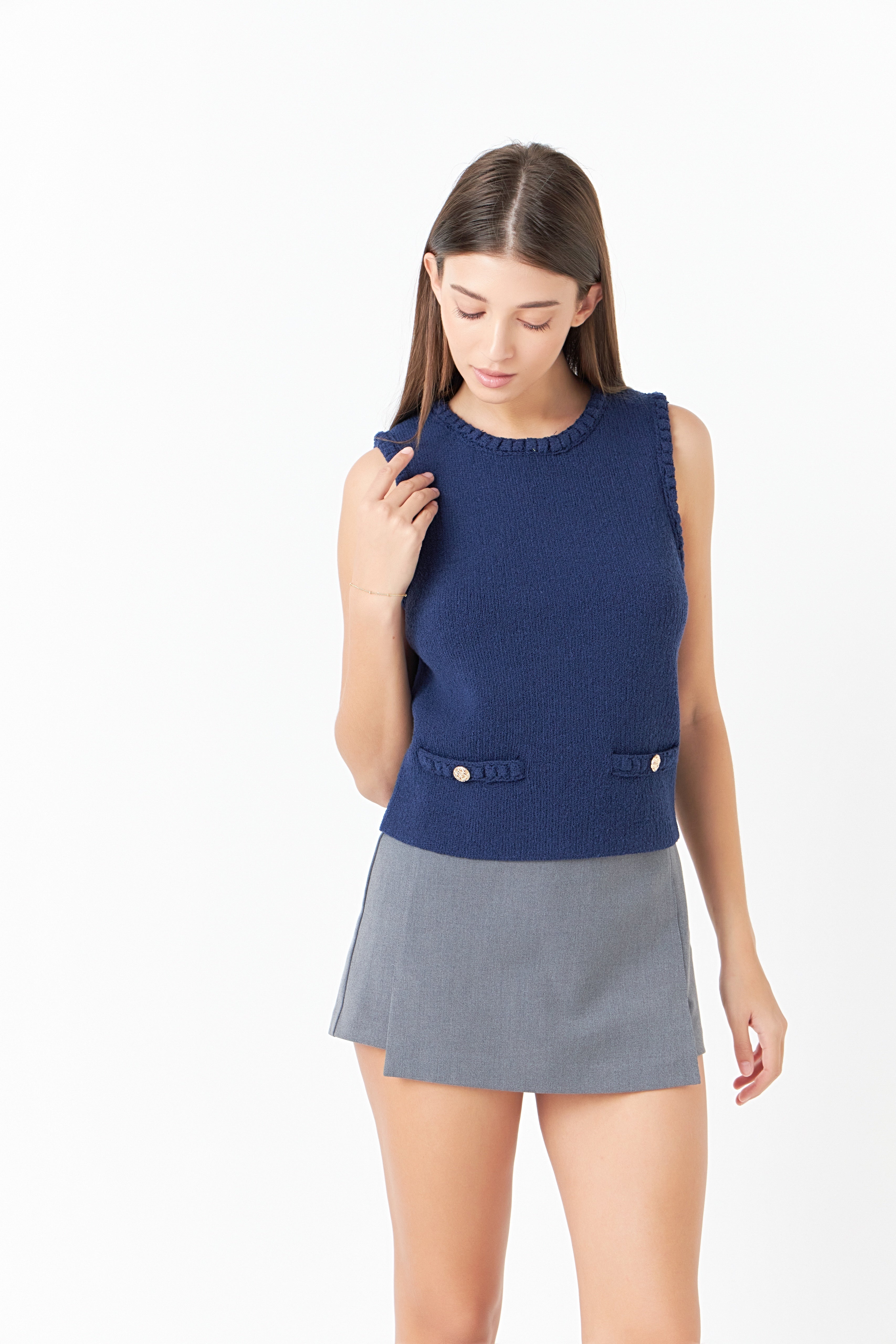 The 'Braided Sleeveless Knit Top'