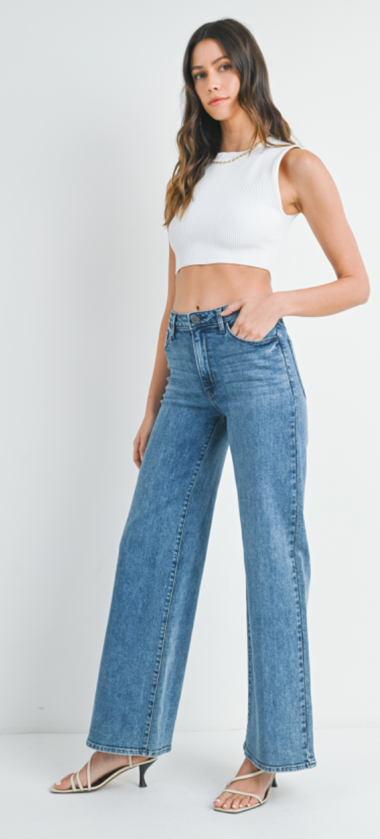 The 'Mimi Stretchy Wide Leg Denim'