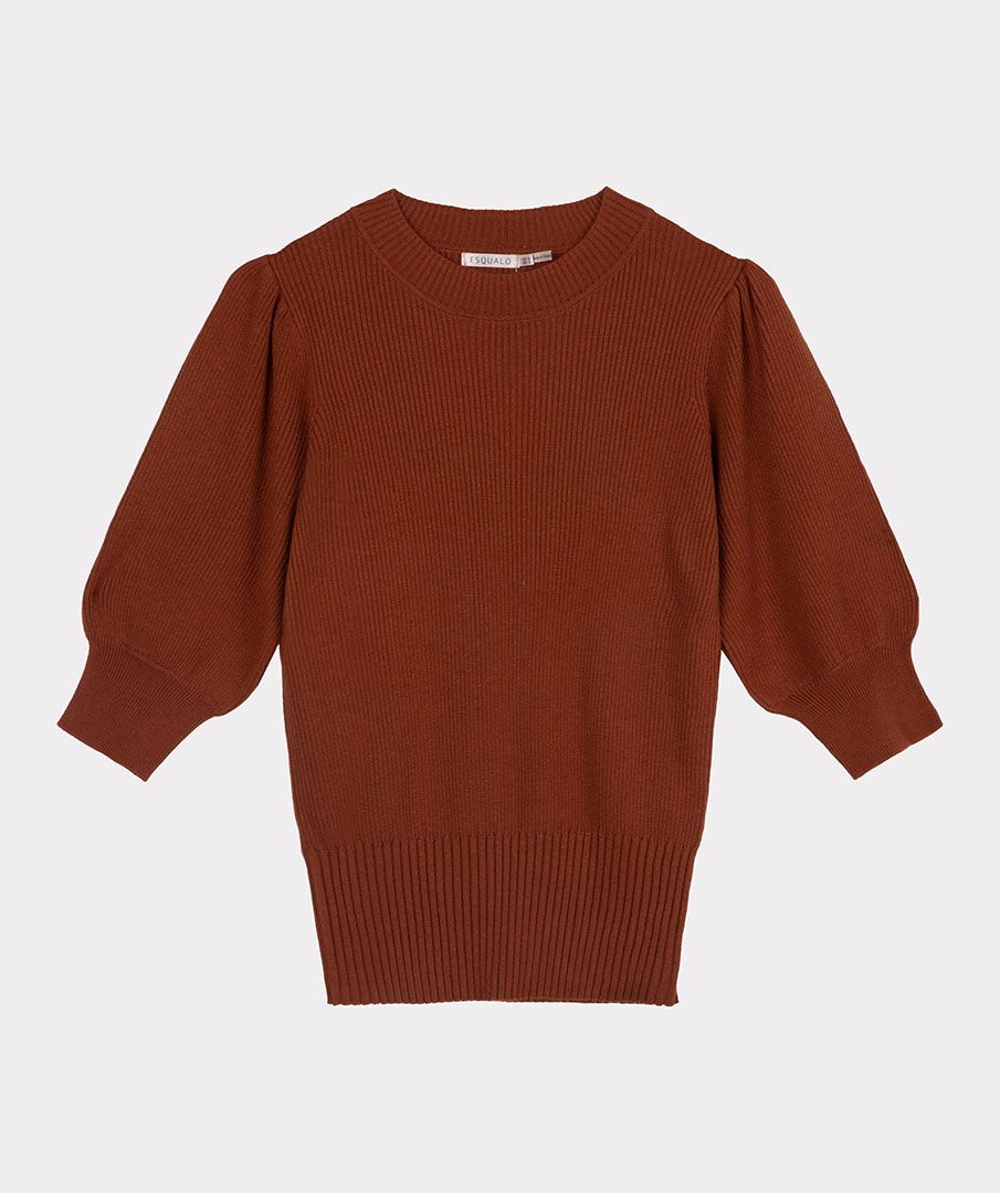 Esqualo ‘Brown Rib Knit Shoulder Knit’