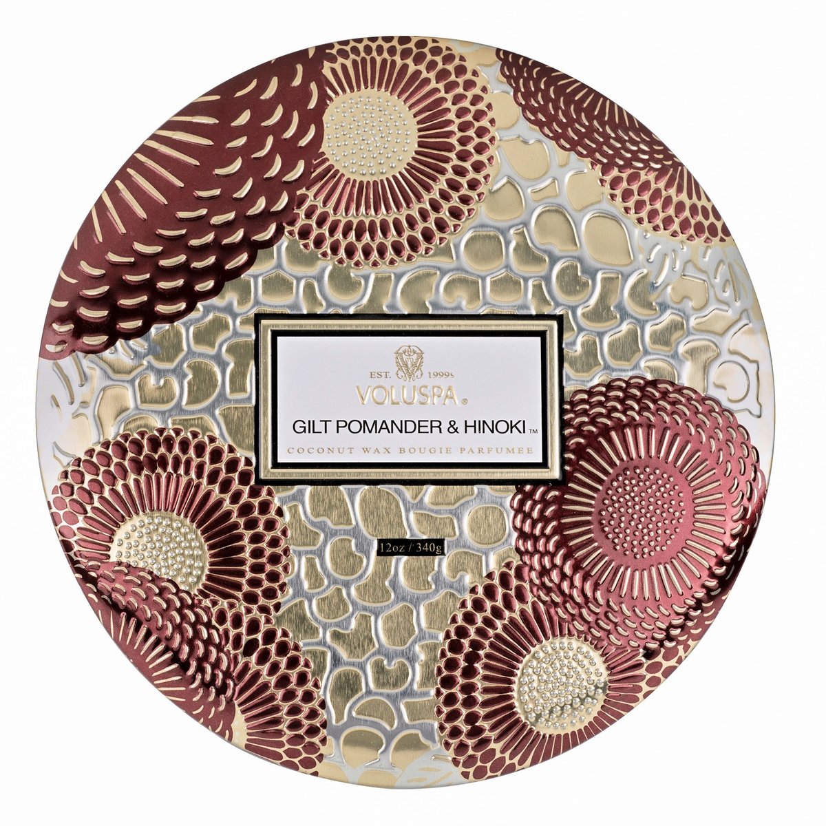 Voluspa ‘Gilt Hinoki 3 Wick Tin Candle’ - Cha Boutique