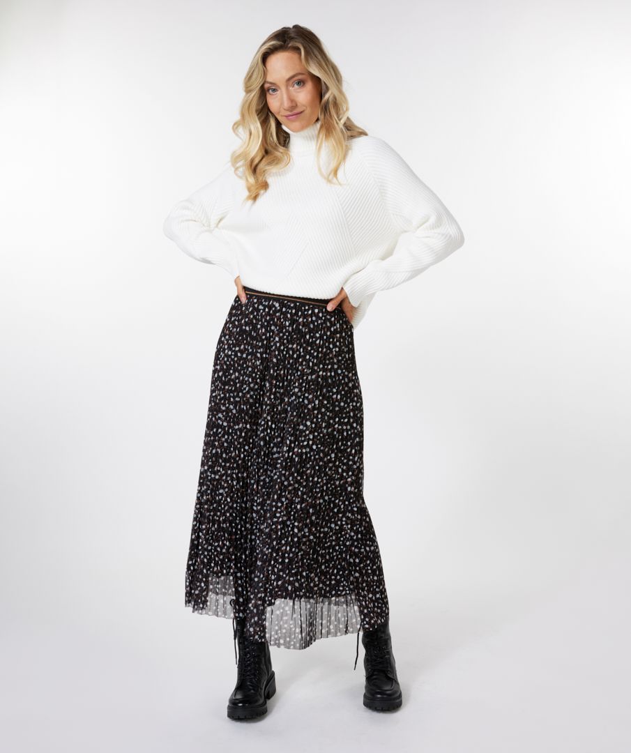 Esqualo ‘Steps Pleated Mesh Skirt’