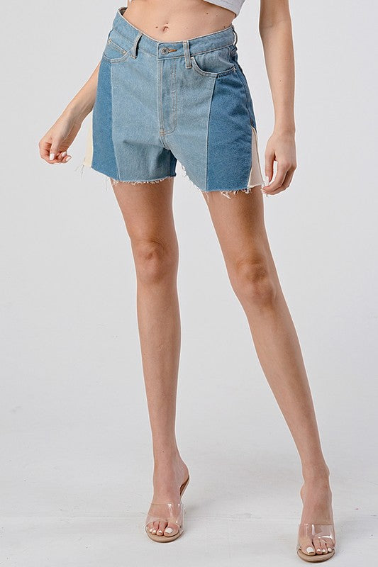 The ‘Sally Colorblock Denim Short’