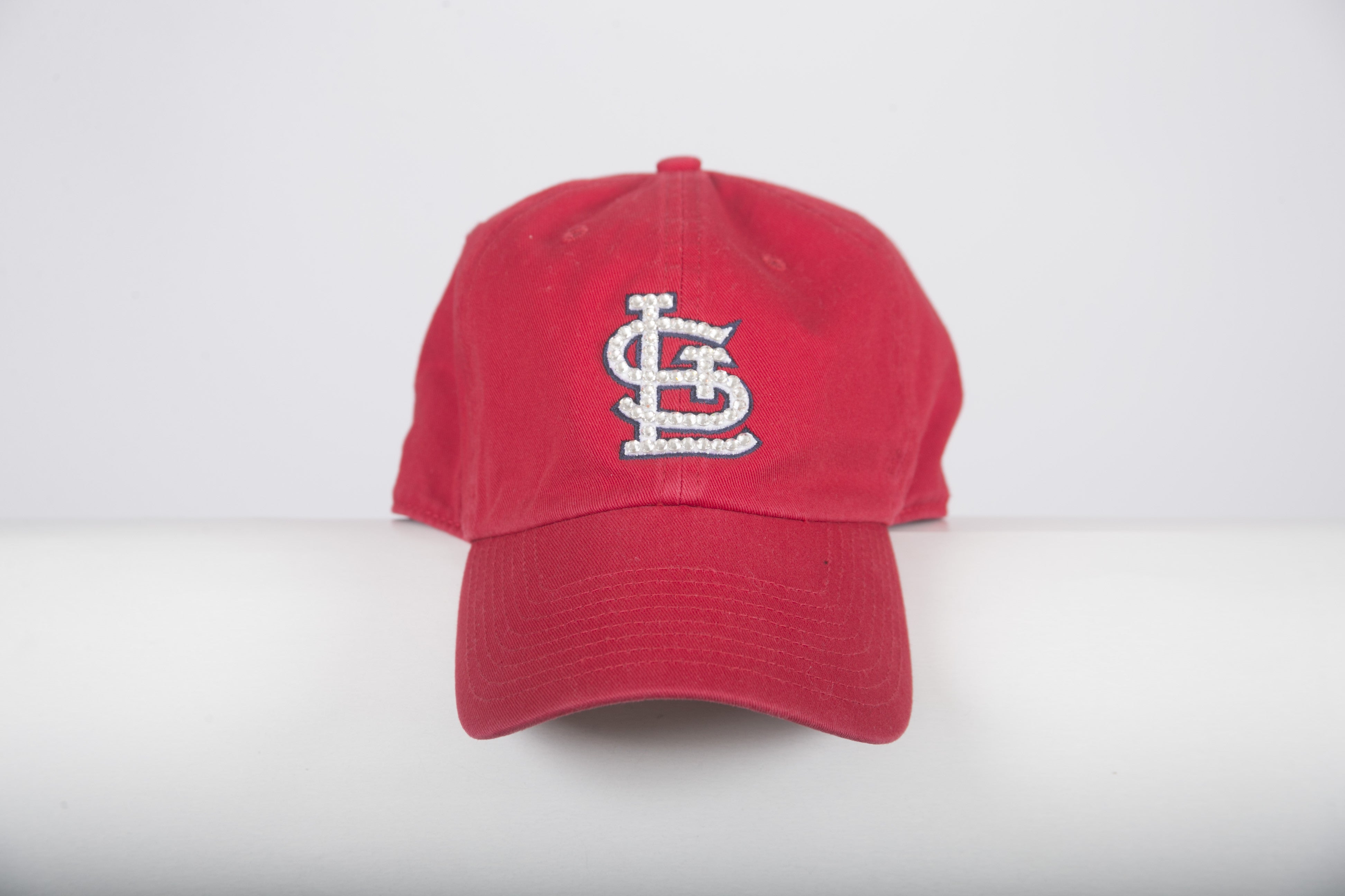 Red STL Bling Baseball Hat w/Clear Crystals – J.A. Whitney